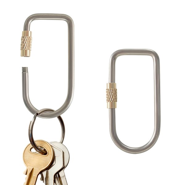 BAMI-LEE House 2 Pcs Titanium Locking Carabiner Titanium Alloy U-shaped Key Chains Rings Buckles for Indoor Outdoor Use