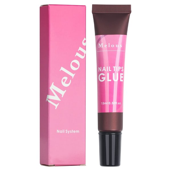 Nail Tips Glue Gel, Melous Solid Gel Nail Glue for Acrylic Nail Tips Press on Nails Long Lasting U V Glue Gel for Nail Extension