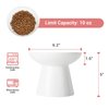 CEEFU Extra Wide Elevated Cat Bowls - Ceramic Cat Food Bowl 6.2" Raised Cat Food Bowls Elevated Shallow Cat Food Dish, Whisker Fatigue, Lead & Cadmium Free, 5" Good Height for Cat Feeding, White