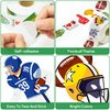 Haooryx Football Sports Stickers Roll - Cartoon Super Rugby Football Bowl Waterproof Vinyl Reusable Laptop Stickers Coloring Book Scrapbook Water Bottle Page Activity Pad Summer Birthday Party Favors