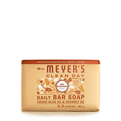 MRS. MEYER’S CLEANDAY Clean Day's Bar Soap, Use as Body Wash or Hand Soap, Cruelty Free Formula Made with Essential Oils, Oat Blossom Scent, 5.3 oz, 1 Bar