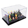 Minifigure Display Case for Action Figures Blocks, Dustproof Acrylic Display Box Storage with 3 Movable Steps for Collection Models Minifigures, Bricks Blocks Toys(1 Pack)