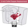 Hibbent 2 Pack 2-inch Universal Toilet Tank Flapper, Long Lasting All Rubber Seal Flapper Replacement Compatible with American Standard Water Saving, High Performance, Easy to Install- Red