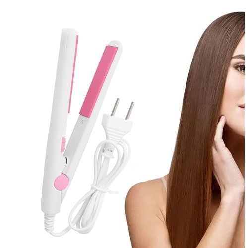 Mini Hair Curler Mini Hair Straightener, Hairstyling Iron Heating Curler,Flat Iron Hair Straightener for Travel Flat Iron Dormitory or Home