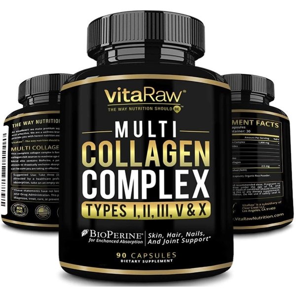 Collagen Pills 1800 mg - Multi Collagen Supplements (Types I, II, III, V & X) Grass Fed Non GMO Collagen Peptides Pills for Hair, Skin and Joints - Hydrolyzed Collagen Protein Powder for Women and Men