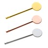 3Pcs Round Metal Cosmetic Spoon Spatulas Makeup Spatula Eye Cream Spoon Beauty Scoop Mini Spoon Makeup Beauty Spoons Mini Cosmetic Skincare Spatula for Home Salon, Gold, Silver, Rose-Gold