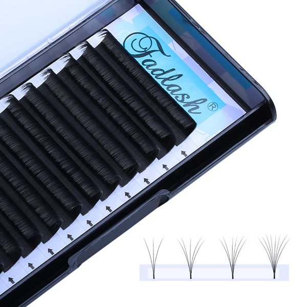 Volume Lashes 0.07mm FADLASH D DD Curl Easy Fan Lashes 2D-10D Self Fanning Eyelash Extensions 8-18mm Length Volume Lash Extensions Withstand about 194℉(0.07-D, 16mm)