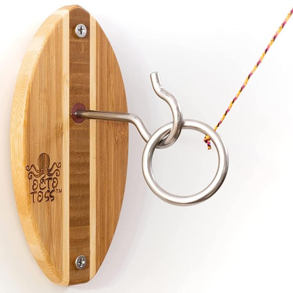 OCTO TOSS Hook and Ring Game. Women and Man Cave Game Room Decor, Ring Game on a String for Game Room Games. Hook and Ring Toss Game Stocking Stuffers for Kids, and Gifts for Men Who Have Everything