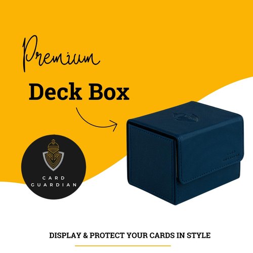 Card Guardian - Premium Deck Box (Blue) for 100+ Cards for Trading Card Games Compatible with Magic the gathering (MTG), Commander Deck, Yugioh Deck Box, Pokemon TCG, Sports Card Storage Boxes