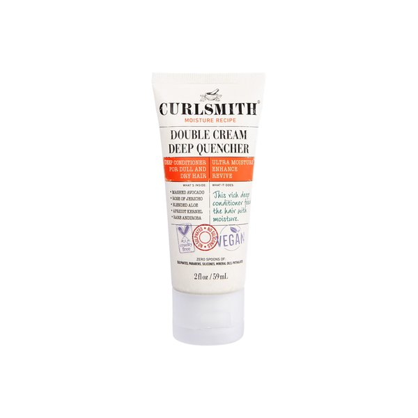 CURLSMITH - Double Cream Deep Quencher - Vegan Moisturising Deep Conditioner for Ultra Dry, Wavy, Curly or Coily Hair (2oz)