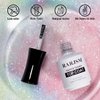 RARJSM Glitter Top Coat Gel Nail Polish Clear Iridescent Rainbow Holographic Shimmer Pigments Sparkle Colors Glossy No Wipe Mirror Shine Gel Polish Soak Off LED UV Curing Requires for Home Salon 15ml