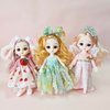 Sufeasdf 6 Pcs 6 Inch Princess Girl Mini Dolls, Small Princess Dolls, Little Girl Miniature Dolls for 3+ Year Old Girls