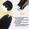 Water Wave Tape in Human Hair Extension for Black Women,9A Brazilian Human Hair Adhesive Tape in Hair Loose Wave Skin Weft Tape ins Human Hair Extension Full Ends 20PCS 50G(16inch #Natural Black)