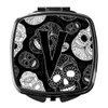 Caroline's Treasures CJ2008-VSCM Letter V Day of the Dead Skulls Black Compact Mirror Decorative Travel Makeup Mirror for Women Girls Gifts Pocket Makeup Mirror Folding Handheld