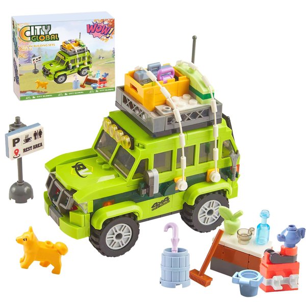 City Camper Car Building Sets, Holiday Camper Van Building Block, Compatible with Lego City Sets Van Model Building Toys, Idea for Boys and Girls Age 6 7 8 9 10 11 12 13 14 (297 Pcs)