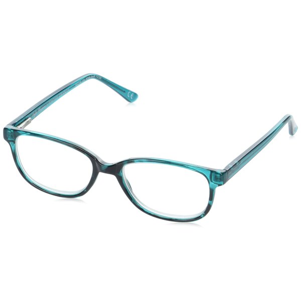 Sofia Vergara x Foster Grant Women's Alicia Reading Glasses Rectangular, Crystal Teal, 50 mm + 1.75