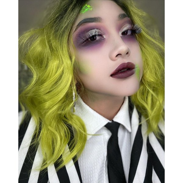 PATTNIUM Kids Ombre Green Wig Child Girls Short Cury Bob Wig Black to Green Wig Matcha Green Wig Synthetic Wig wtih Wig Cap