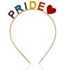 HOXIEYA Pride Day Headband LGBT Head band Pride Head Bopper for Women Girls Heart with Latter Pride Hair Accessories Party Favors Accessories Parade Supplies -gold (gold)