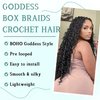 LIYATE Goddess Box Braids Crochet Hair for Women 24 Inch 7 Packs Black Bohemian Crochet Braids with Curly Ends Boho Box Braid Crochet Hair Extensions, 1B