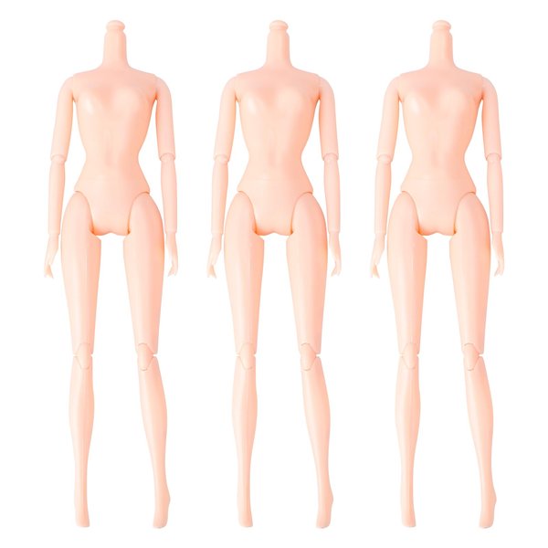 3PCs Nude Doll Body 26cm Plastic Flexible Rotation 12 Moveable Joints Doll Toy Accessory Naked Cake Mold Female Figure Barbie Looks Dolls