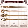 8 Pieces Wooden Hair Sticks Japanese Hair Chopstick for Women Bun Maker, Chinese Chopstick Hair Pins for Women Long Hair Handmade Chignon Maker Hair Accessories (Classic Pattern)