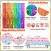 Candyland Birthday Party Decorations Sweet Candy Christmas Birthday Balloon Garland Kit Pastel Happy Birthday Banner Backdrop Tablecloth Hanging Swirls Rainbow Lollipop Party for Girl Kid Boy Supplies