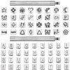 70 Pieces Leather Craft Stamping Tools Include 68 Pieces Alphabet, Number and Pattern Leather Craft Stamps, 2 Pieces Leather Punch Tools