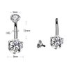 Jconly 14G Belly Button Ring with 316L Steel Piercing Needles and Clamp Belly Kit