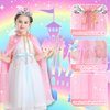 Vicloon 11PCS Princess Cape Set, Princess Dress Up Cloak With Crown, Wand, jewelry, and bag, Princess Dress Up Clothes for Little Girls, Princess Cape for 3+ Year Old Christmas Birthday Gifts(Pink)