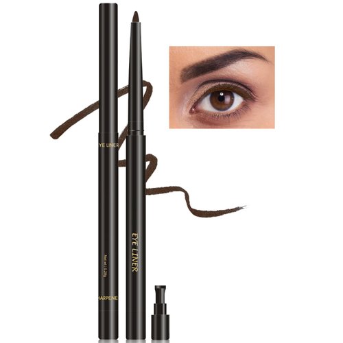 Erinde Brown Gel Eyeliner for Mature Women, Waterproof Smudge-proof Eye Liner Pencil, Gel Cream Matte Texture, Built-in Sharpener, Long Lasting Precision Waterline Eyeliner for Older Women