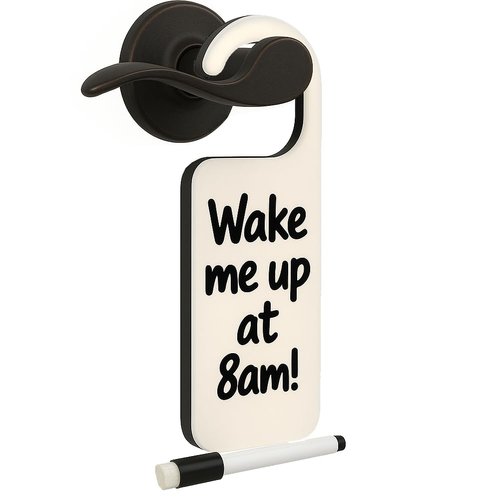 LED Hanging Door Message Board with Light – Dry Erase Do Not Disturb Sign for Bedroom, Hotel, Dorm | Includes Marker | Light-Up Hook for Night Visibility | Reusable Message Reminder Tag