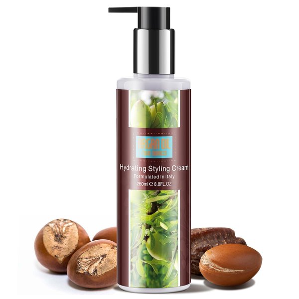 NUSPA NUSPA Argan Oil Nourishment Hydrating Styling Cream,Leave in Conditioner Restores and Strengthens Lotion for Curly, Frizz Hair Treatment,Color Safe