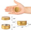 0.5 oz Screw Top Aluminum Tin Jar with Screw Lid and Blank Labels (Gold - Pack of 32)
