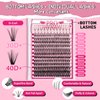 Lash Extension Kit 240Pcs Lash Clusters 2 Styles Bottom Lashes Spike Fans Multi-type Mixed DIY Lash Clusters Kit with Lash Bond and Seal Lash Remover Eyelash Applicator (30D+40D-9-16mix-01)