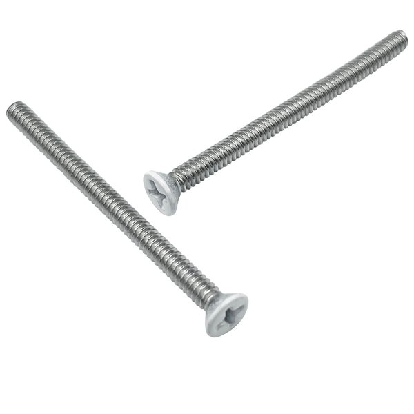 Adiyer Extra Long Outlet Screws 40pcs 6-32 x 2 Inch White Painted Electrical Outlet Screws Outlet Extender Screws Machine Screws for Fix Wonky and Sunken Outlets, 304 Stainless Steel