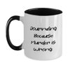 Motivational Journaling Gifts, Journaling Because Murder is Wrong, Reusable Two Tone 11oz Mug For Friends From Friends
