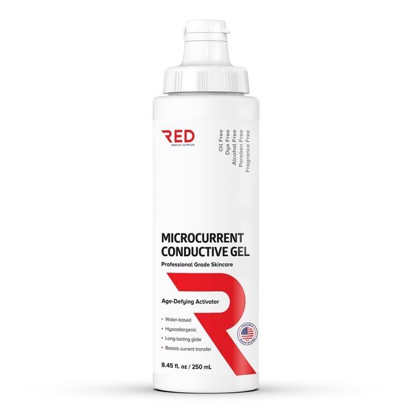Microcurrent Conductive Gel, 8.45 fl oz - Long-Lasting, Non-Greasy, Hypoallergenic - Supercharge Your Facial Device - 1 Bottle, 8.45 fl oz/ 250mL
