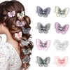 Bartosi Butterfly Hair Clips Butterfly Hair Barrettes Bride Wedding Hair Pins Bridal Hair Accessories for Women and Girls (Pack of 8)