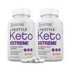 (2 Pack) Lifestyle Extreme Keto Pills 1675MG New & Improved Formula Contains Apple Cider Vinegar Extra Virgin Olive Oil Powder Green Tea Leaf 120 Capsules