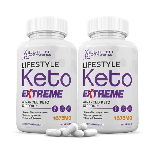 (2 Pack) Lifestyle Extreme Keto Pills 1675MG New & Improved Formula Contains Apple Cider Vinegar Extra Virgin Olive Oil Powder Green Tea Leaf 120 Capsules