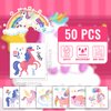 EMOME Girls Party Favors, 50 PCS Kids Tattoos Temporary, Individually Wrapped Tattoos Stickers for Kids, Special for Girls Birthday Party Decorations Supplies Game