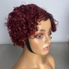 Iianaebeh Short Curly Human Hair Wigs for Black Women, Side Part Wig, Pixie Cut Brazilian Remy Human Hair, Deep Curly None Lace Front Ombre Blonde Wigs (T99j)