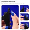 AIRSEE Nail Clippers for Acrylic Nails with Sizer and Catcher Adjustable Nail Tip Cutter with Length Measurement Gauge Artificial Fake Acrylic Extension Trimmer Nail Art Salon Home Manicure Tool Black