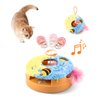 Migipaws Interactive Cat Toys, Automatic Frenzy Donut cat Toy with Moving Feather,Catnip, Squeaking for Indoor Cats Rechargeable