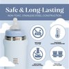 Jili All-in-One Baby Bottle, Insulated Stainless Steel Bottle with Formula Container, Anti-Colic Nipple, and Leak-Proof Lid, Baby Essentials for Travel, BPA, Parabens, and Phthalate-Free, Ice, 11 oz.