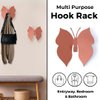 ARTiLETTO Butterfly 3D Blush Pink Butterfly Wall Hooks: Girl’s Bedroom Double-Hook Coat Rack Mount for Hanging Coat,Clothing,Backpacks,Purses,Jewelry,Towels, Girls Room DécorCut-Out Metal 2 Hangers