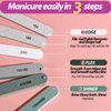 Nail File Buffer, Teenitor Nail Files for Natural Nails and Acrylic Nails, Manicure Buffer Block, Different Grits, Straight