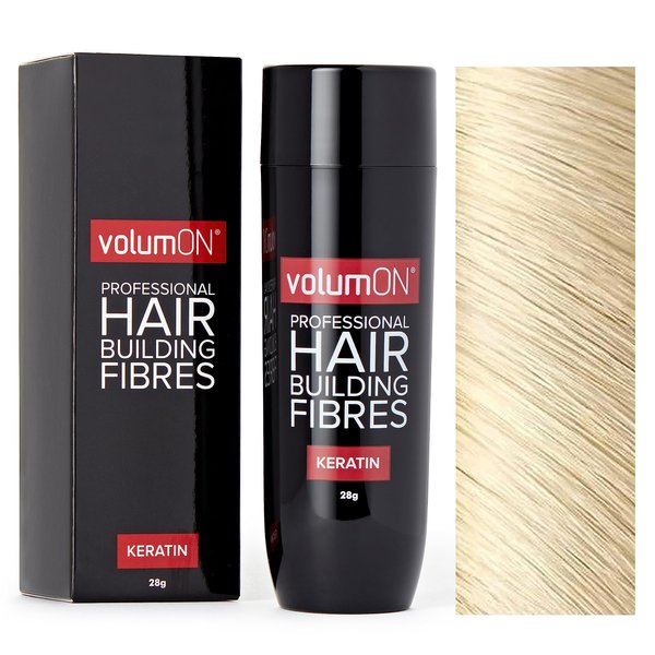 Volumon Professional Hair Building Fibres- Hair Loss Concealer- KERATIN- 28g- Get Upto 30 Uses- CHOOSE FROM 8 COLOUR SHADES (Blonde)