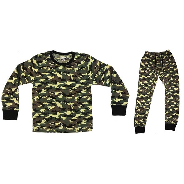At The Buzzer Thermal Underwear Set for Boys 95366-GRN-5-6 Green - Camouflage