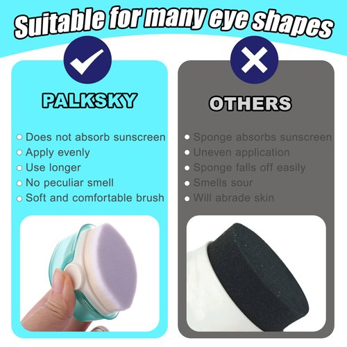 Palksky Sunscreen Applicator for Kids, 2 Pack Sunblock Buddy Brush Set with Protective Caps, Sun Lotion Applicator Sun Cream Brush